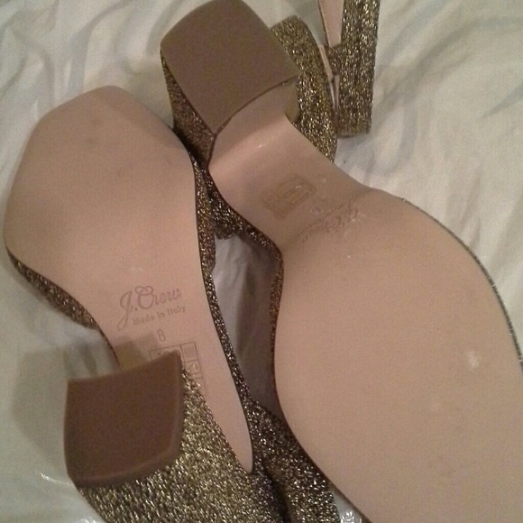 J. Crew Harlow Ankle Strap Pump in Gold Lurex NWOT - Picture 5 of 8